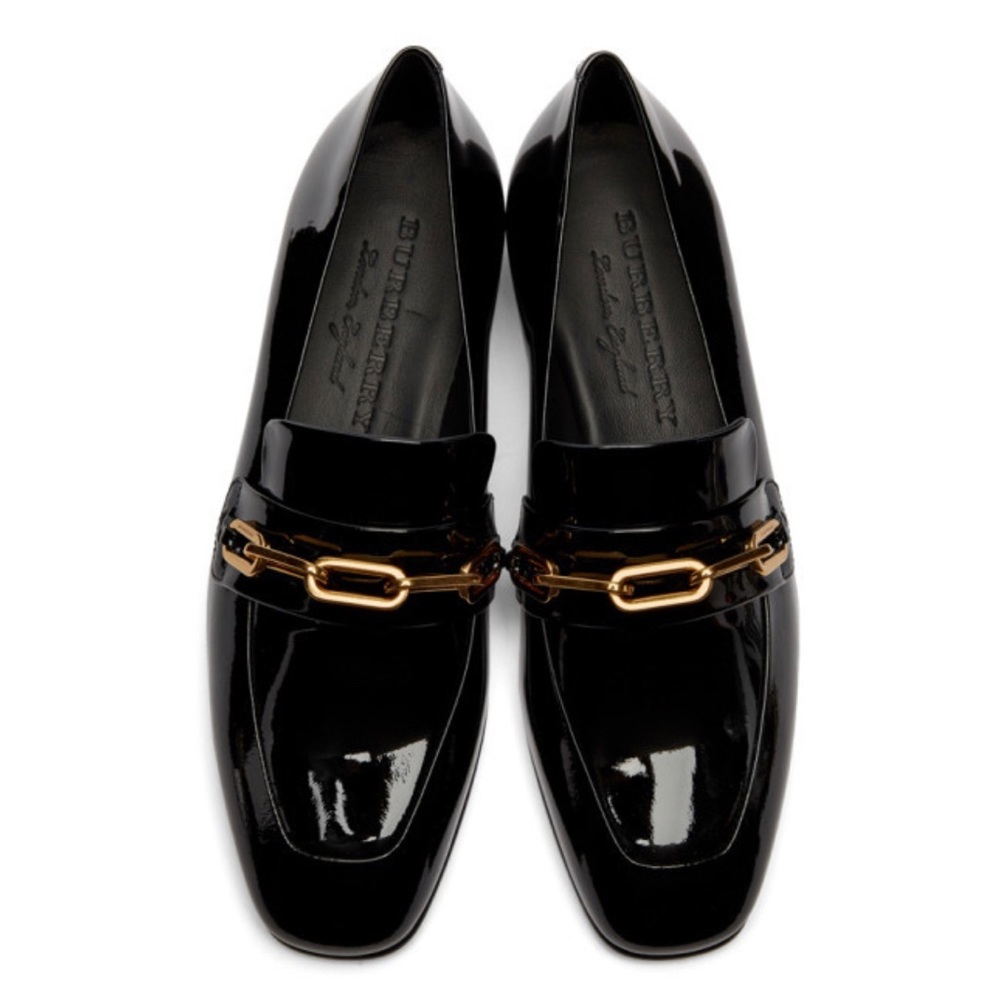 Burberry Patent Leather Chain Loafer